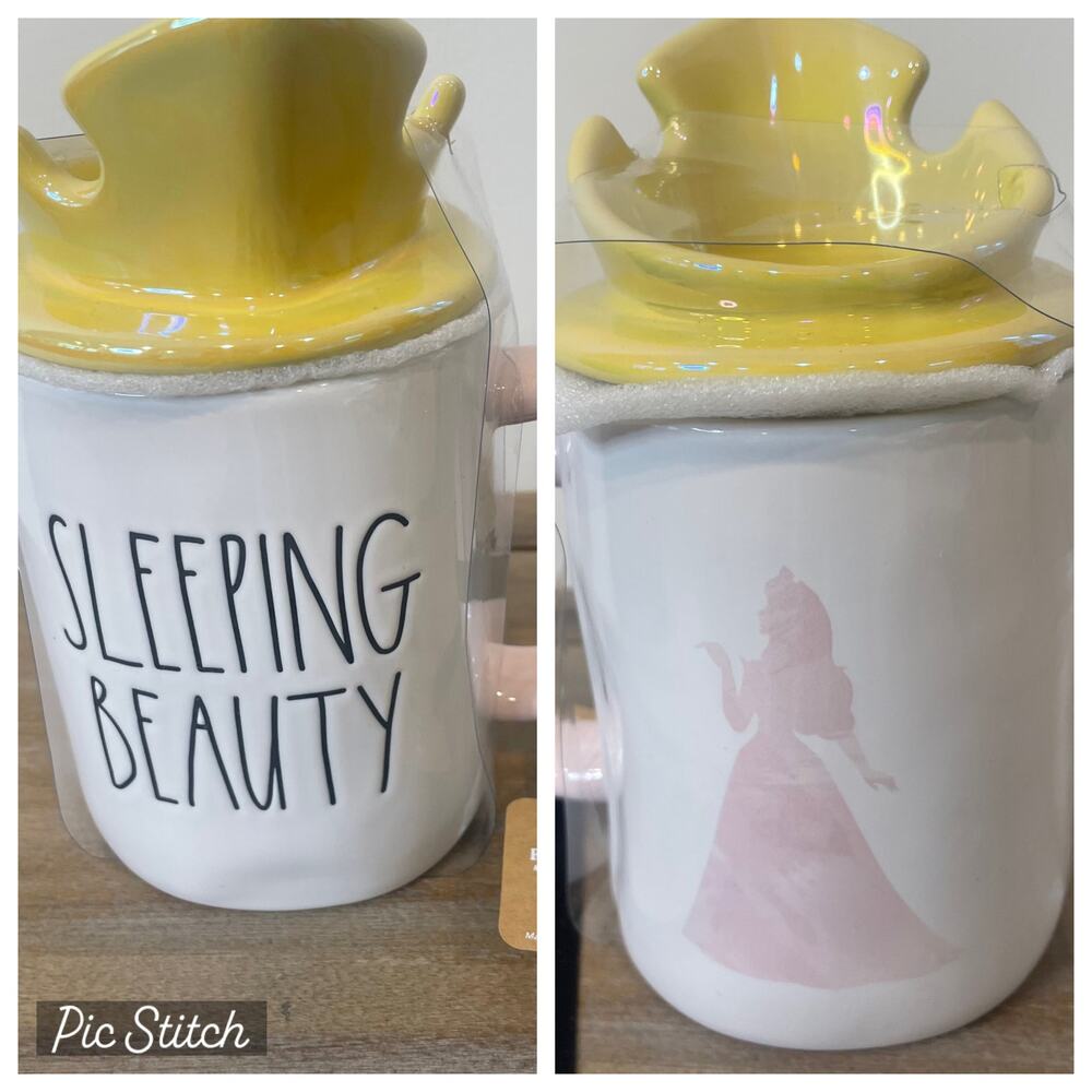 Rae Dunn Sleeping Beauty Mug with Topper NWT